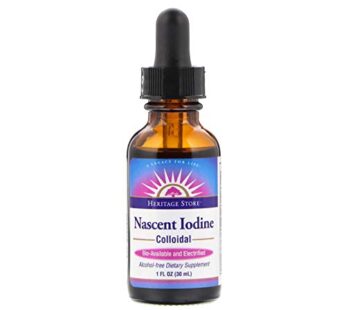 Heritage Store Nascent Colloidal Iodine Drops 246mcg, Liquid Iodine Supplement for Healthy
