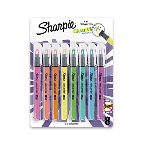 SHARPIE Clear View Highlighter Sticks, Chisel Tip, Assorted Fluorescent, 8 Count - Image 2