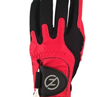 Zero Friction Men’s Golf Gloves, Left Hand, One Size, Red