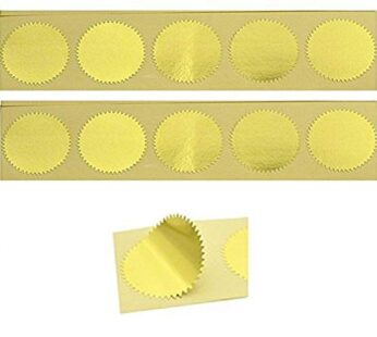 UNIQOOO 100pcs Gold Embossed Foil Blank Certificate Self-Adhesive Sealing Stickers – Perfe