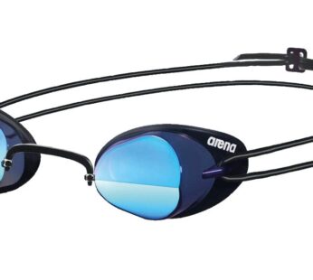 Arena Swedix Swim Goggles for Men and Women, Smoke / Blue / Black, Mirror Lens