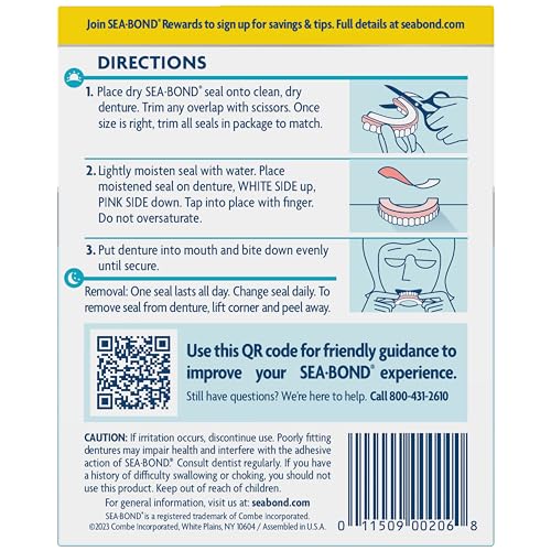 Sea Bond Secure Denture Adhesive Seals, Original Lowers, Zinc-Free, All-Day-Hold, Mess-Fre - Image 3