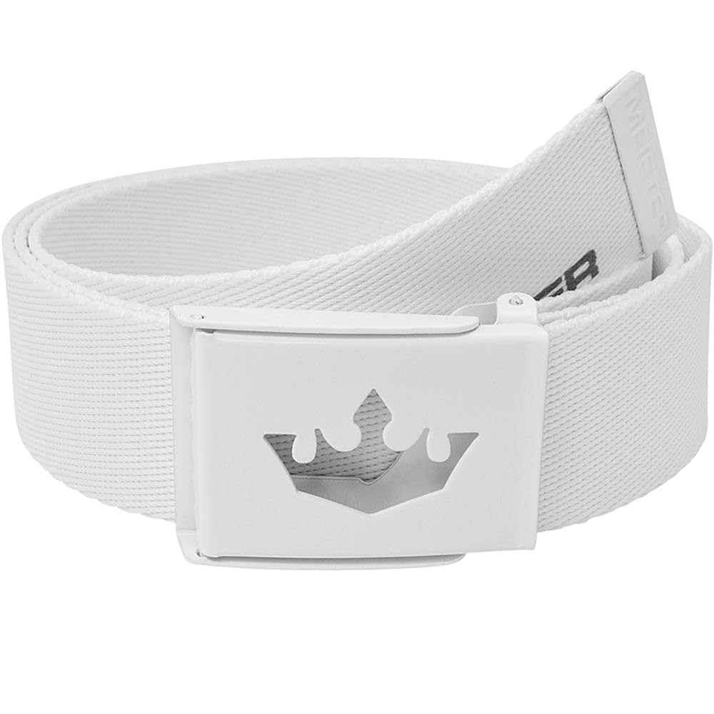 Meister Player Golf Web Belt - Adjustable & Reversible - White - Image 2