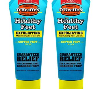 O’Keeffe’s Healthy Feet, Exfoliating Foot Cream, 3 oz. Tube – 2 Pack