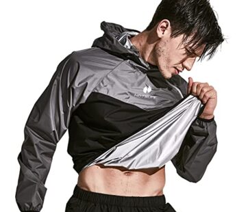 HOTSUIT Sauna Suit for Men Sweat Sauna Jacket Pant Gym Workout Sweat Suits, Gray, XL