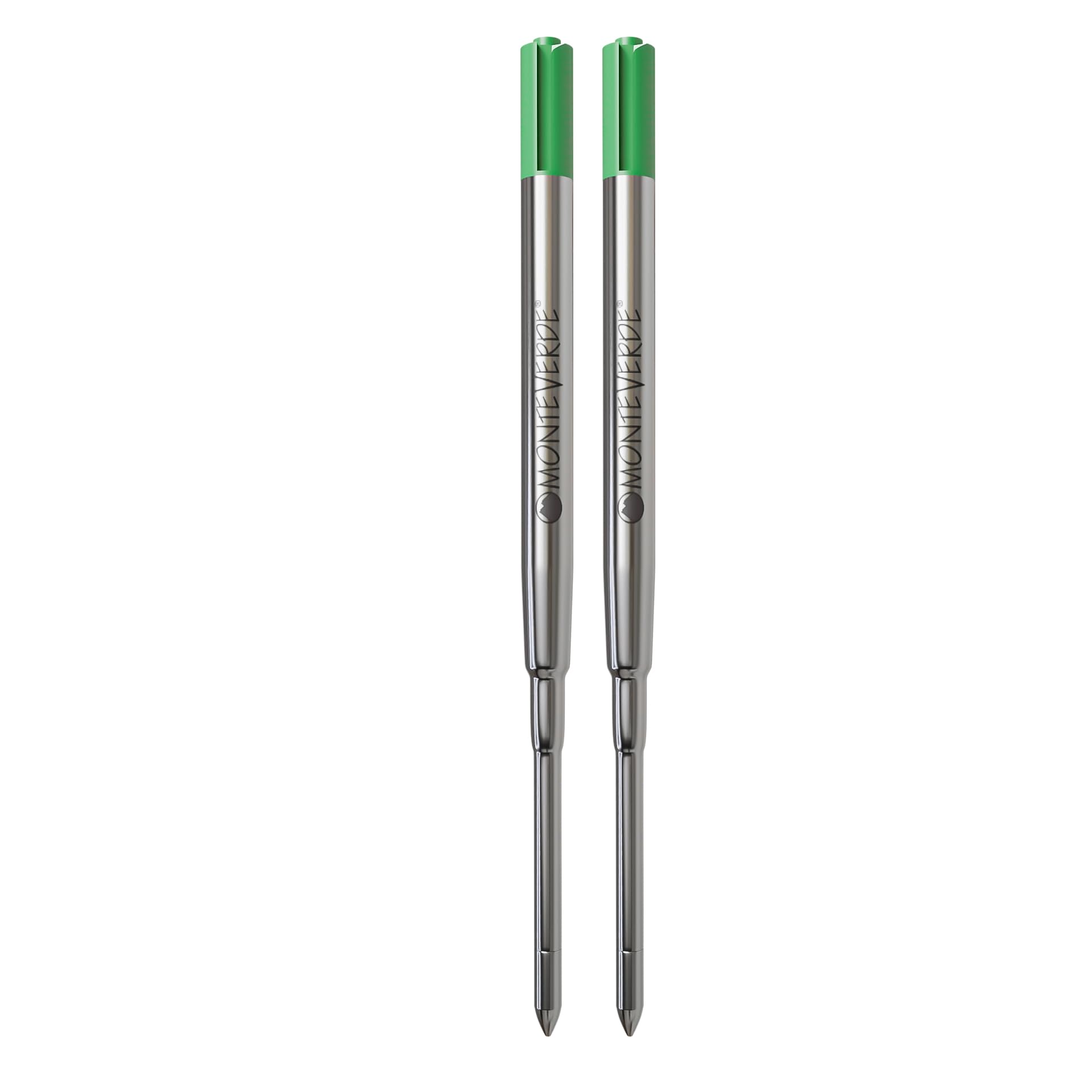 Monteverde Ballpoint Refill to Fit Parker Ballpoint Pens, Medium Point, Soft Roll, Green,