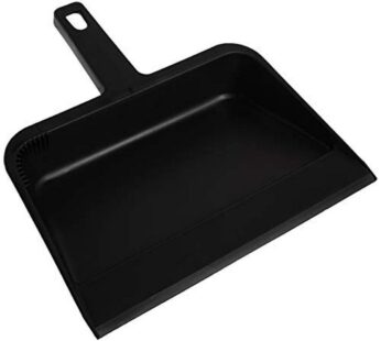 Genuine Joe GJO02406 Heavy-Duty Plastic Dust Pan, 12-inch,Black