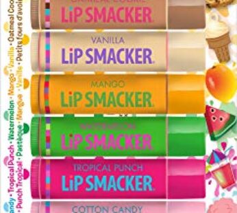 Lip Smacker Original & Best Holiday Flavored Lip Balm Party Pack, Oatmeal Cookie, Vanilla,