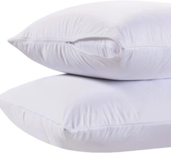 White Classic Luxury Hotel Collection Zippered Style Pillow Cover, 200 Thread Count, Soft