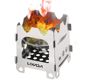 Lixada Camping Wood Stove Folding Lightweight Stainless Steel Wood Burning Stove Portable