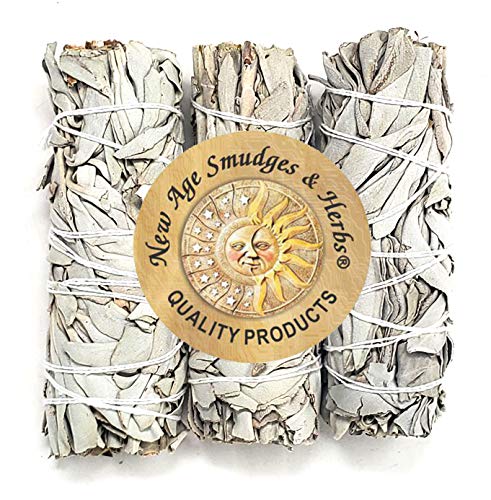 (Pack of 3)-New Age Smudges & Herbs -Premium California White Sage Incense 4 Inches Long.