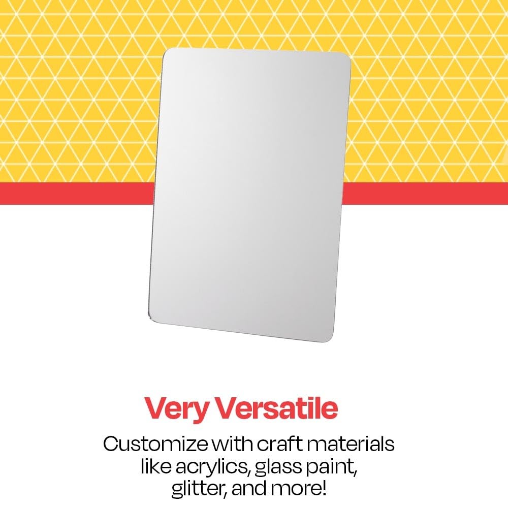 School Smart Rounded Corner Personal Acrylic Mirror with Magnetic Back, 5 L x 7 W in, Asso - Image 5