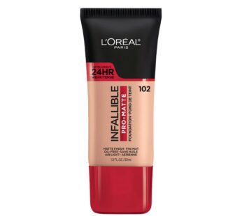 L’Oreal Paris K1828700 Infallible Pro-Matte Liquid Longwear Foundation Makeup, 102 Shell B