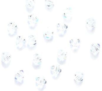 PRECIOSA 4-Mm Czech Crystal Diamond/Bicone Bead, Crystal, 144-Piece