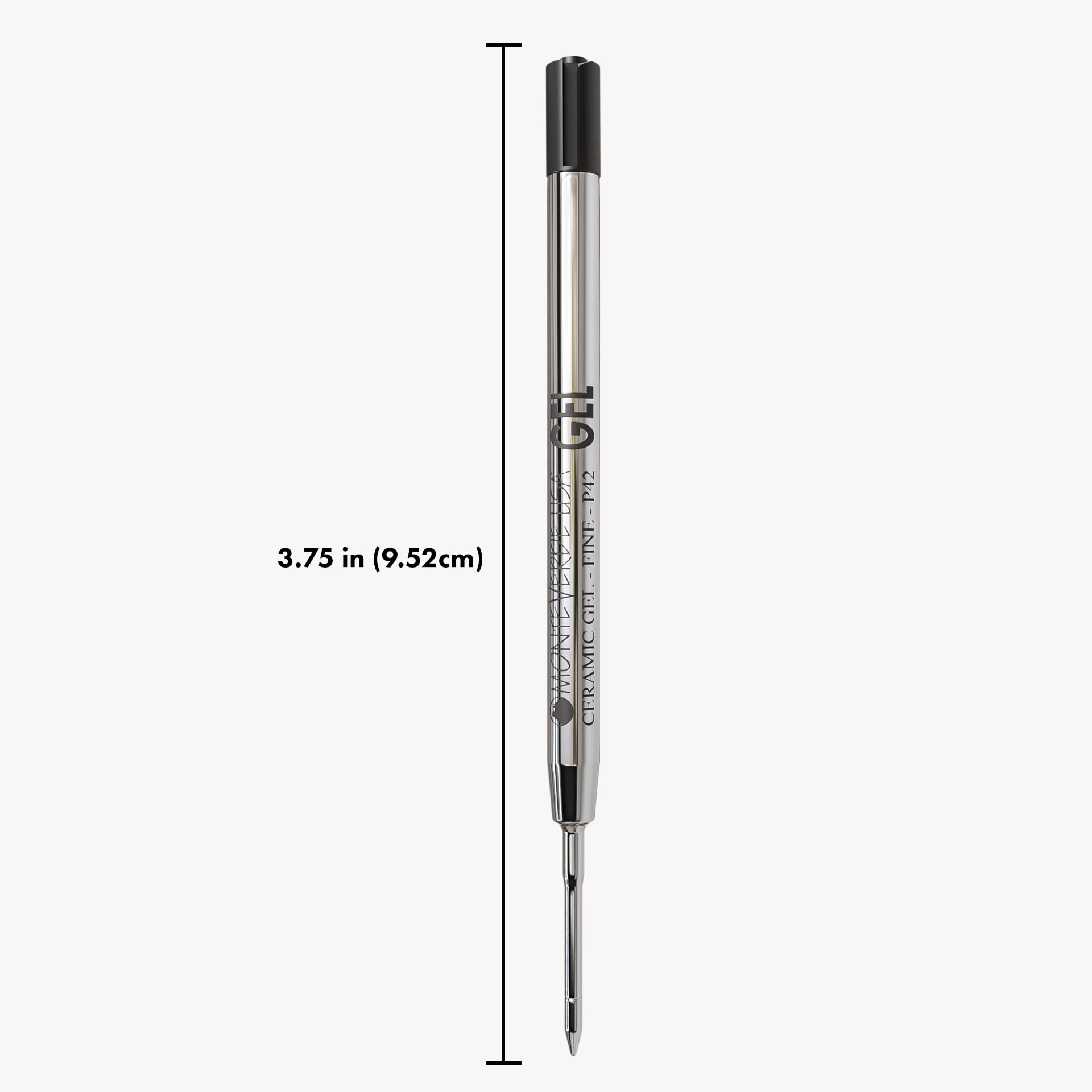 Monteverde Capless Gel Ballpoint Refill to Fit Parker Ballpoint Pens, Fine Point, Black, 2 - Image 3