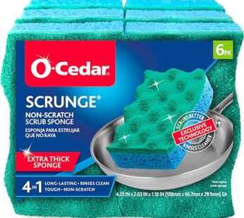 O-Cedar Scrunge Multi-Use (Pack of 6) Non-Scratch, Odor-Resistant All-Purpose Scrubbing Sp