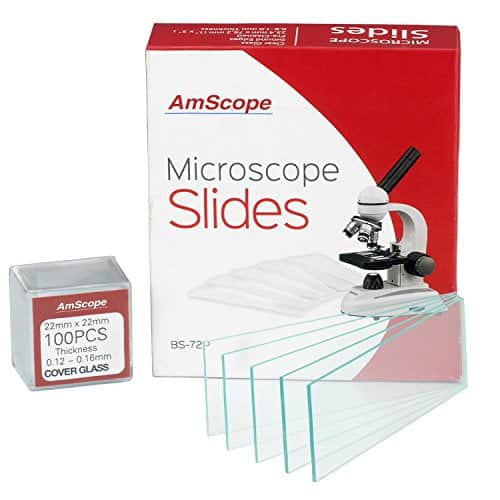 AmScope 72 Pre-Cleaned Blank Microscope Slides and 100 22x22mm Square Cover Glass - Image 2