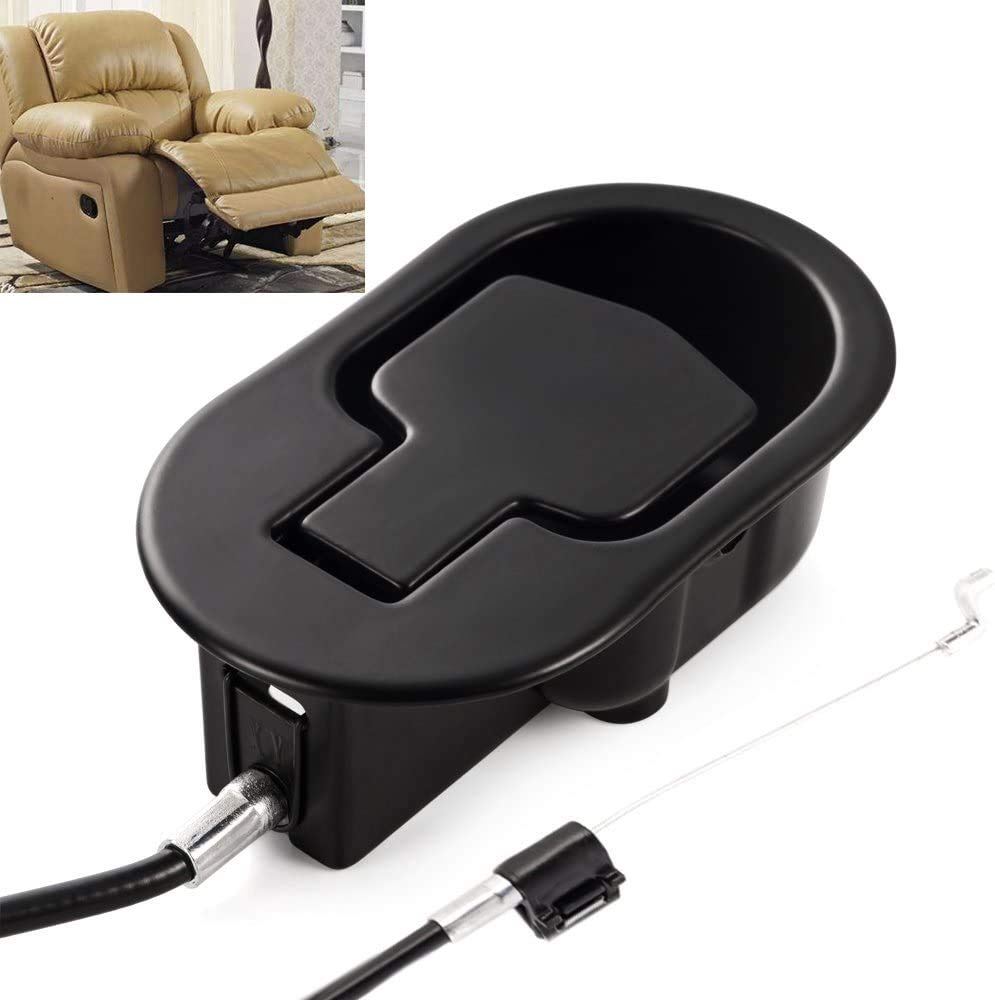 FOLAI Recliner Replacement Parts - Universal Black Metal Pull Recliner Handle with Cable -