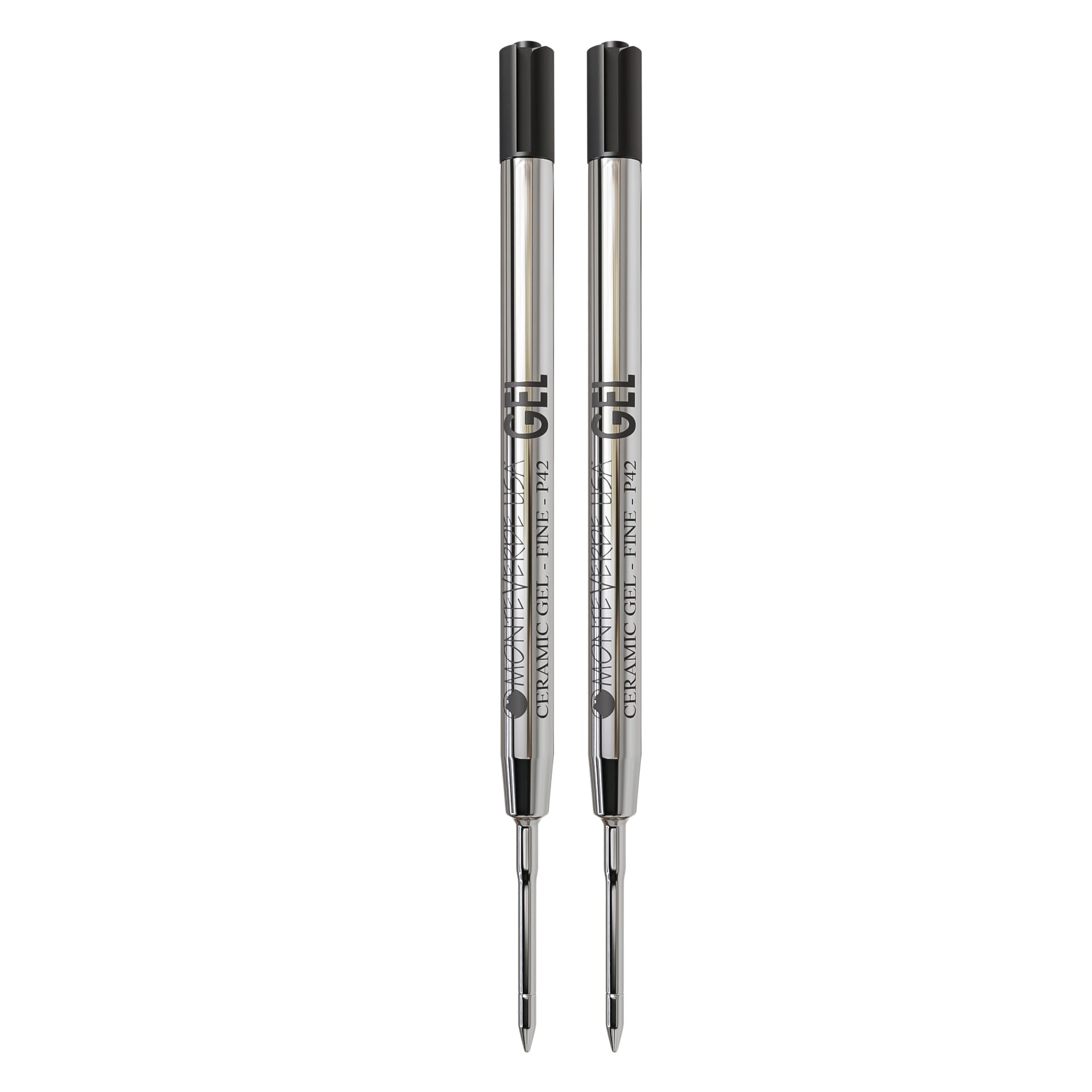 Monteverde Capless Gel Ballpoint Refill to Fit Parker Ballpoint Pens, Fine Point, Black, 2