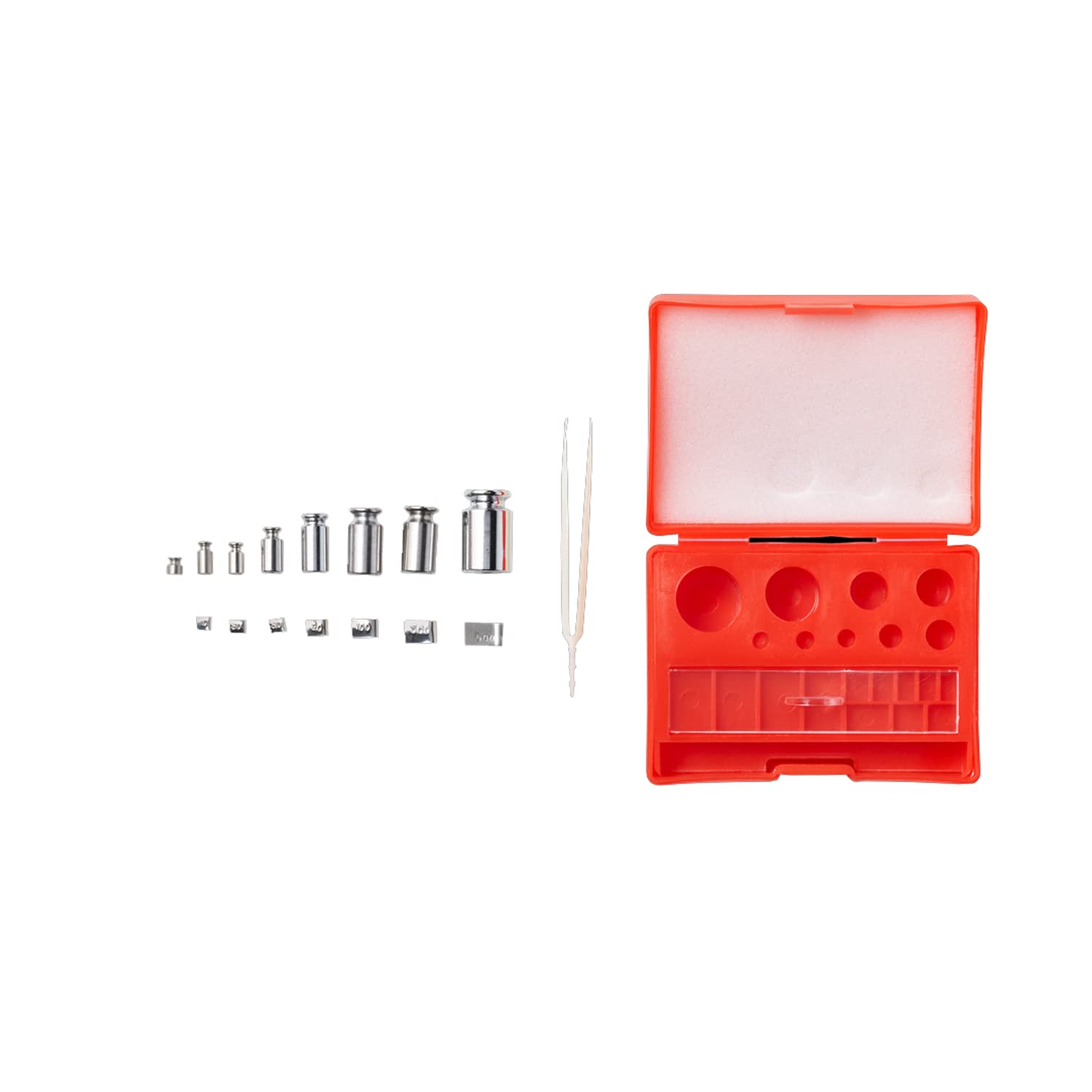 Class M2 14-Piece Small Calibration Weigh Kit Carbon Steel with Chrome Finish - Red - Amer - Image 6