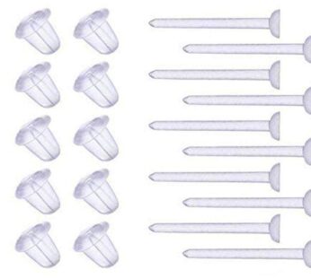 AISHNE Clear Plastic Ear Piercing Retainers – 10 Pairs
