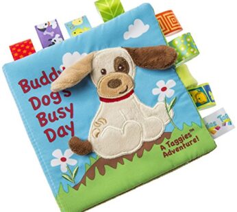 Taggies Touch & Feel Soft Cloth Book with Crinkle Paper and Squeaker, Buddy Dog
