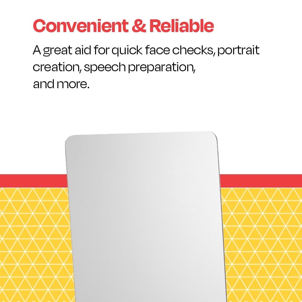 School Smart Rounded Corner Personal Acrylic Mirror with Magnetic Back, 5 L x 7 W in, Asso - Image 6