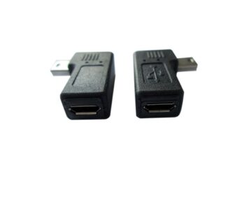 AKOAK USB 2.0 Adapter Plug 1 Pair 90 Degree Left and Right Angle Mini USB Male to Micro US