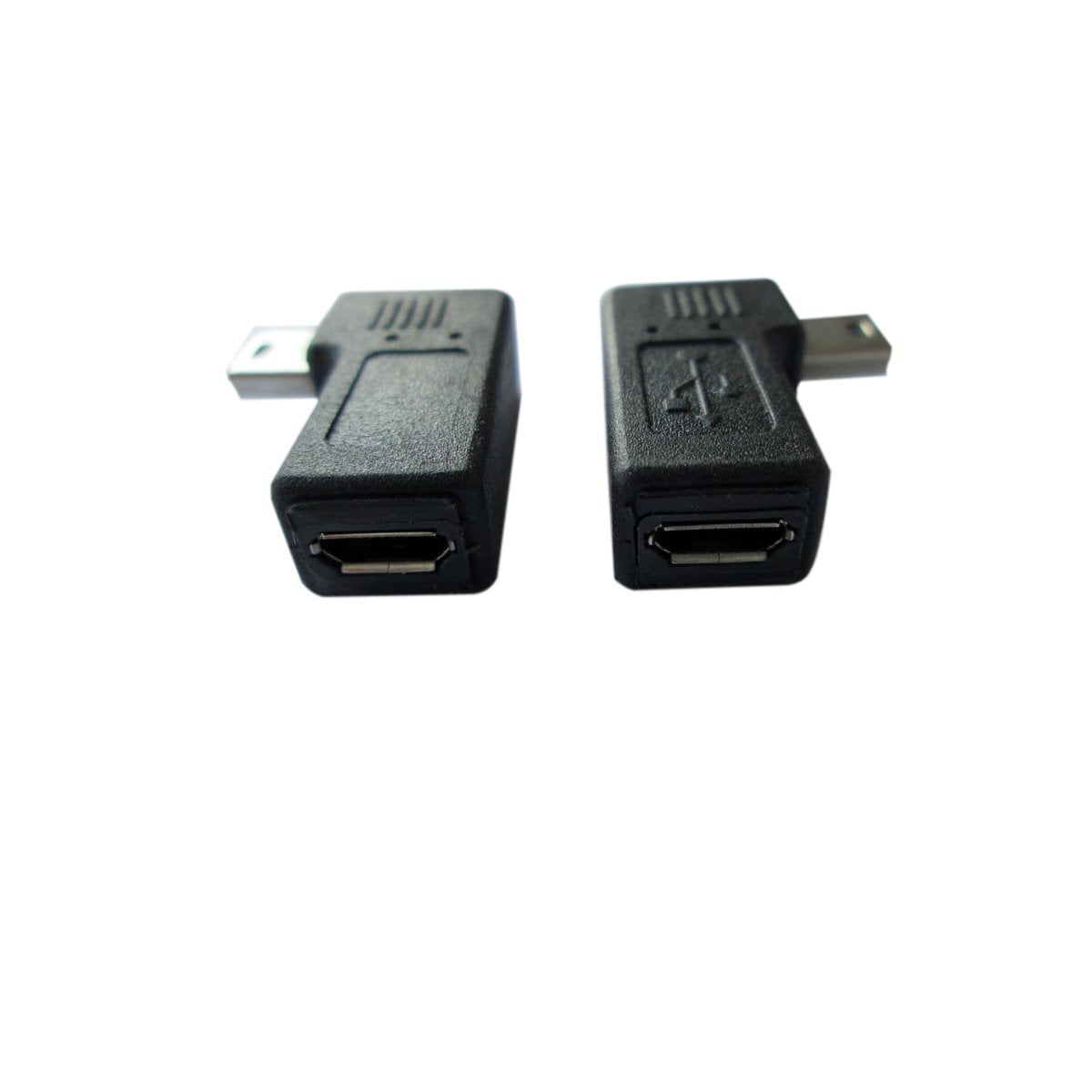 AKOAK USB 2.0 Adapter Plug 1 Pair 90 Degree Left and Right Angle Mini USB Male to Micro US