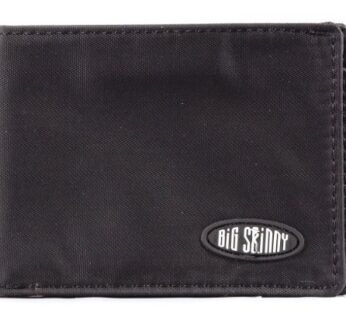 Big Skinny Men’s Compact Sports Bi-Fold Slim Wallet, Holds Up to 20 Cards, Black