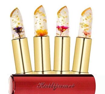 KAILIJUMEI Moisturizer lipsticks Lips Care Surplus Bright Flower Jelly Lipstick 4g x 4 PCS