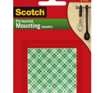 Scotch Indoor Mounting Squares, 2-in x 2-in, White, 6-Squares (111-LRG)