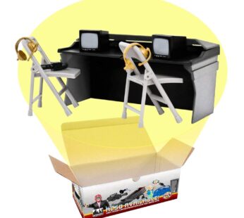 Black & Gray Commentator Table Playset for Wrestling Action Figures
