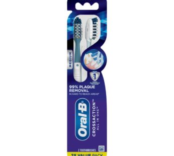 Oral-B CrossAction All In One Toothbrushes, Medium, 2 Count