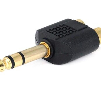Monoprice 107193 6.35-mm Stereo Plug to 2 RCA Jack Splitter Adaptor, Gold Plated