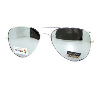 JuicyOrange Silver Mirror Lens Polarized Aviator Sunglasses Thin Metal Classic Aviators