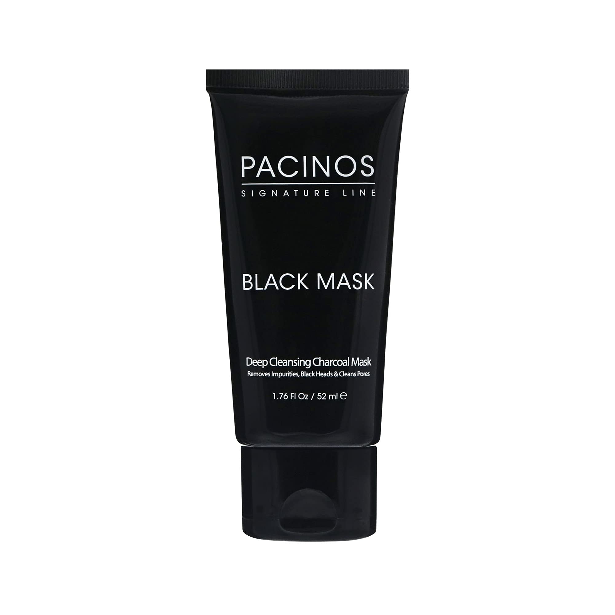 Pacinos Black Mask - Deep Cleansing Activated Charcoal Mask, Removes Impurities, Blackhead