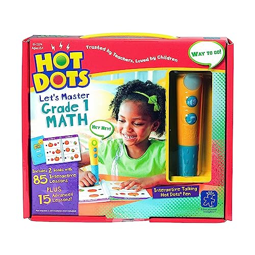 Educational Insights Hot Dots Let's Master 1st Grade Math Set, Math Workbooks, 2 Books wit