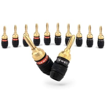 Deadbolt Banana Plugs 6-Pairs by Sewell, Gold Plated Speaker Plugs, Quick Connect, SW-2986