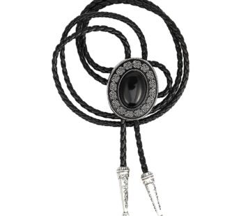 Chericom Store Bolo Tie Vintage Style Alloy Fashion Bolo Tie Bow Tie for Mens (Black Onyx)