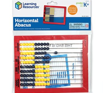 Learning Resources 2-Color Desktop Abacus, Red Frame, Color Coded, Math Concepts, Ages 5+