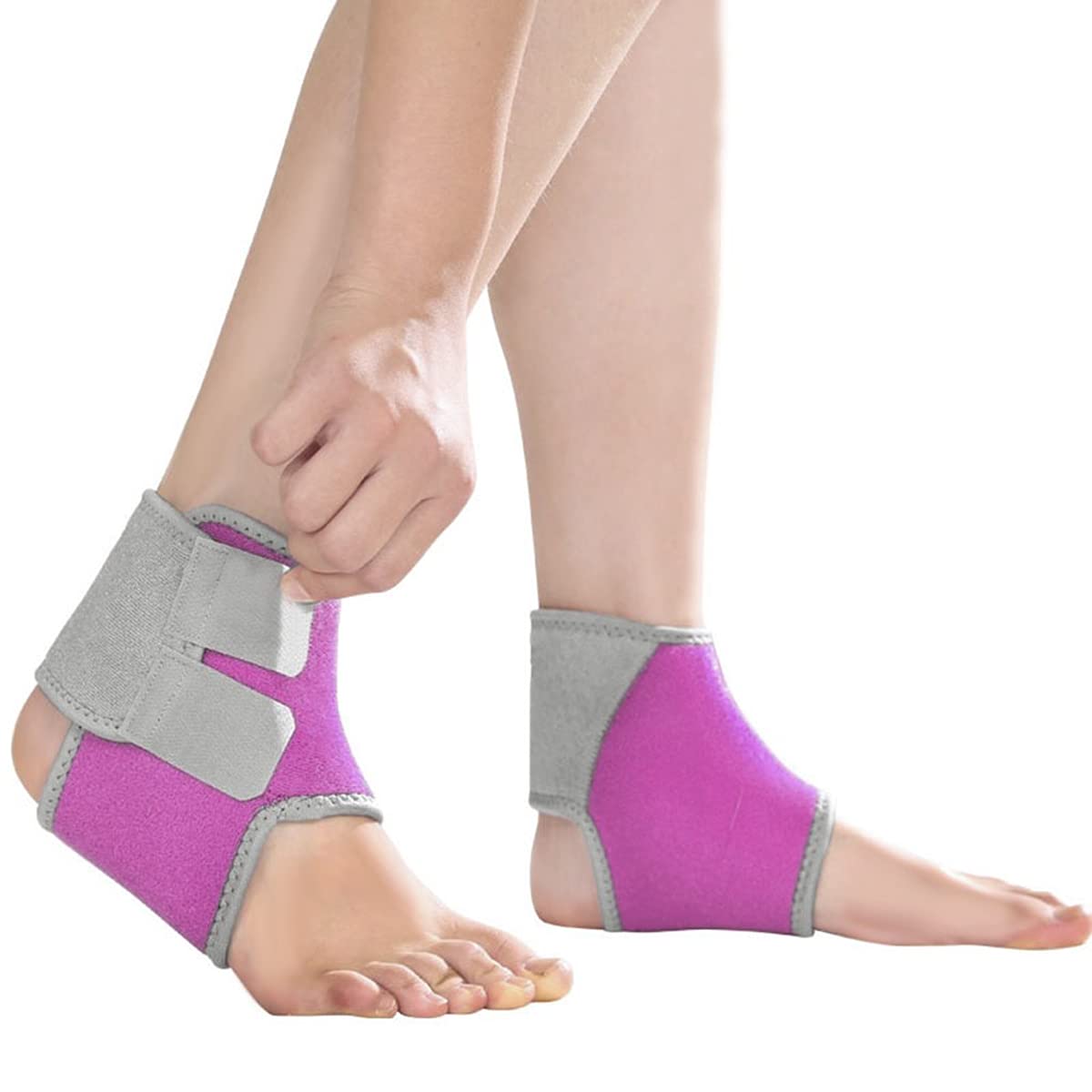 A Pair Teens Kids Ankle Support Braces Breathable Compression Sleeves Adjustable Sports Da