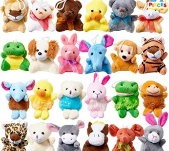 JOYIN 24 Pack Mini Animal Plush Toy Assortment (24 Units 3″ Each), Animals Keychain Decora