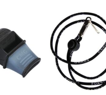 Fox 40 Sonik Blast CMG Whistle with Lanyard, Black