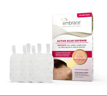 Embrace Active Scar Defense for New Scars, FDA-Cleared Silicone Scar Sheets, 2.4 Inch, Med