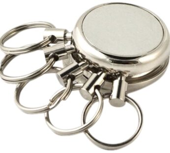 KEY-BAK Key Spider Key Chain Accessory with 5 Split Rings, Chrome Finish