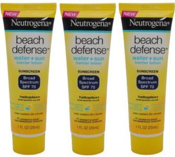 Neutrogena Beach Defense Sunscreen Lotion Broad Spectrum SPF 70, Travel Size (Pack of 3) 1