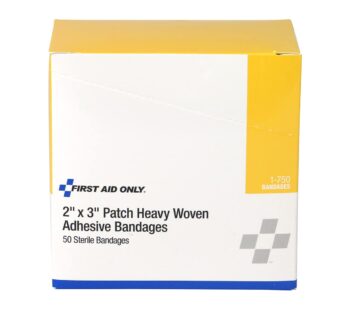 First Aid Only 1-750 Heavy Woven Fabric Adhesive Bandages, 2″ x 3″ Extra Large, 50 Count