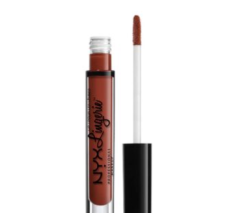NYX PROFESSIONAL MAKEUP Lip Lingerie Matte Liquid Lipstick – Exotic, Warm Mahogany Red