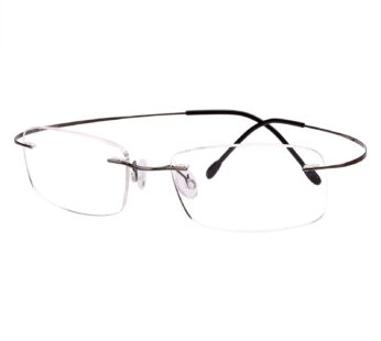 Agstum Titanium Rimless Flexible Frame Hingeless Optical Eyeglasses Clear Lens (Gunmetal,